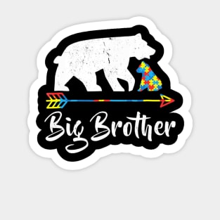 Big Brother Bear Autism Awareness T Shirt Proud Autism Mom Sticker